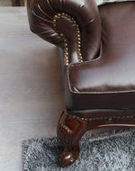 Wooden Handicraft Craved Genuine 3+1+1 With Table (Teak Wood, Dark Brown)