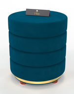 Classical Style Pouf Burgundy Ottoman Stool (Dark Blue)