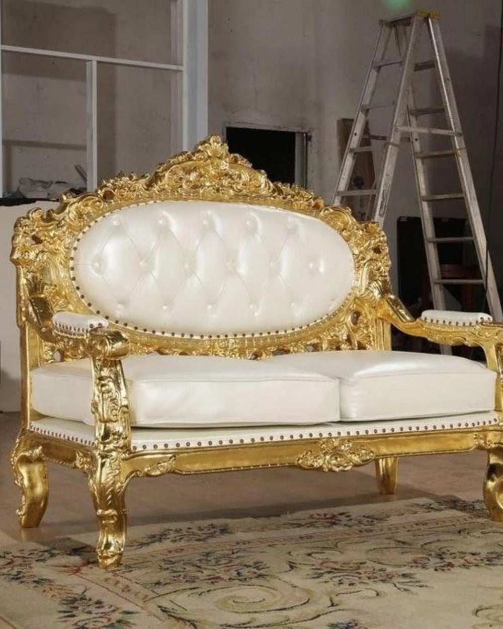 Bloomart Royal Antique Gold Carved Sofa ( 2 Seater )