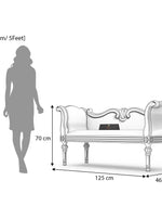 Bloomart Crux Hand Craved Teak Wood 2 Seater Sofa Bench For Living Room