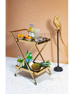 Luxury Stainless Steel Coated Home/Bar Cart Trolley (Golden & Black)