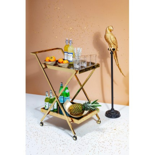 Luxury Stainless Steel Coated Home/Bar Cart Trolley (Golden & Black)