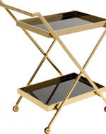 Luxury Stainless Steel Coated Home/Bar Cart Trolley (Golden & Black)