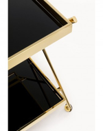 Luxury Stainless Steel Coated Home/Bar Cart Trolley (Golden & Black)