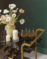 Bloomart Rolling Gold Beverage Cart with 6-Bottle  Holder and Smooth-Glide Wheels