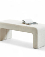 Bloomart Soft Furry Boucle Upholstered Entryway Ottoman Bench