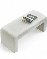 Bloomart Soft Furry Boucle Upholstered Entryway Ottoman Bench
