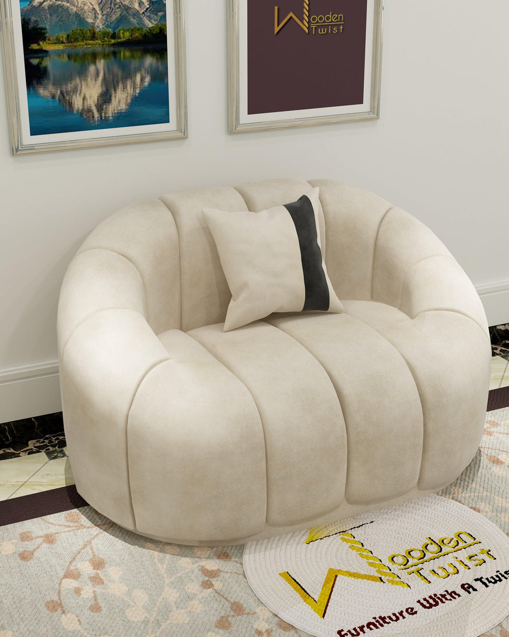 Collin Modern Oval Shape Single Seater Sofa - Bloomart