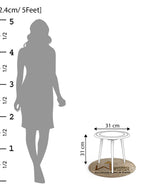 Bloomart Malin Solid Wood Round End Table with Natural Legs