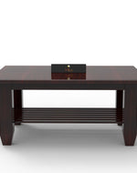 Handmade Teak Wood Coffee Table with Walnut Finish