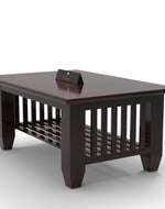 Handmade Teak Wood Coffee Table with Walnut Finish