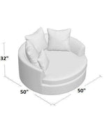 Bloomart Velvet Round Solid Wood Barrel Sofa Cuddle Chair