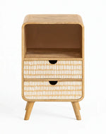 Bloomart Solivne Handmade Stylish Bedside Table with 2 Spacious Storage Drawers for Bedroom & Living Room
