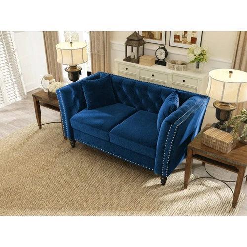 Bloomart Mulch Rectangular Arm Loveseat 2 Seater Sofa Walnut Legs)