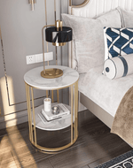 Bloomart Spiffy Metal Round End Table ( Golden )
