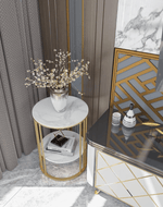 Bloomart Spiffy Metal Round End Table ( Golden )