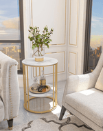 Bloomart Spiffy Metal Round End Table ( Golden )