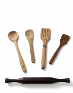 Bloomart Premium Wooden Cooking Spoon ( Set Of Five )