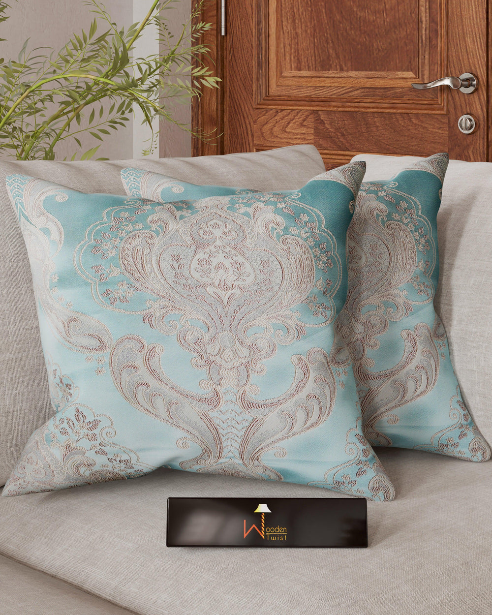 Fabrahome Square Handmade Velvet Fabric Cushion Cover (Pack of 2 ) - Bloomart