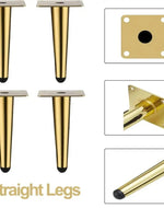 Bloomart Modern Straight Sofa Legs Pairs with Screws (Set of 4)