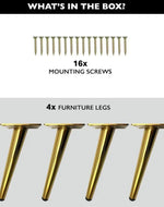Bloomart Modern Straight Sofa Legs Pairs with Screws (Set of 4)
