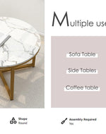 Golden Circular Cross Center Table  With Italian Nano Marble Top