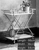 Anatole Solid Metal 2-Tier Bar Cart Trolley