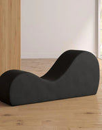 Modern Armless Wooden Chaise Lounge for Lounging, Yoga, and Stretching ( Black )