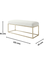 Bloomart Encanto Modern Upholstered Holland Fabric & Iron Frame Entryway Bench for Living Room, Bedroom