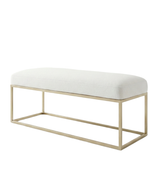 Bloomart Encanto Modern Upholstered Holland Fabric & Iron Frame Entryway Bench for Living Room, Bedroom