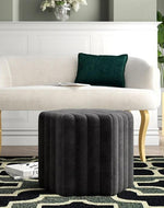 Bloomart Lucid Hexagonal Shape Solid Wood Pouf Ottoman Stool