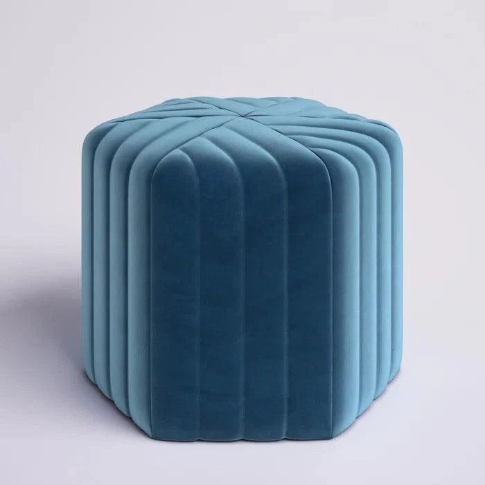 Bloomart Lucid Hexagonal Shape Solid Wood Pouf Ottoman Stool