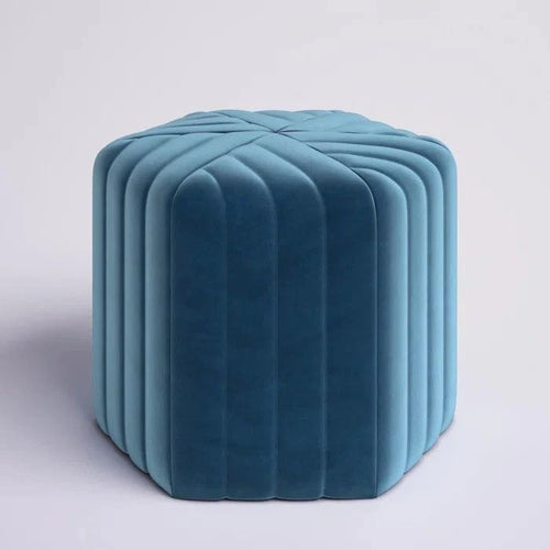 Bloomart Lucid Hexagonal Shape Solid Wood Pouf Ottoman Stool