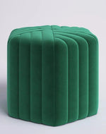 Bloomart Lucid Hexagonal Shape Solid Wood Pouf Ottoman Stool