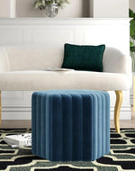 Bloomart Lucid Hexagonal Shape Solid Wood Pouf Ottoman Stool