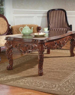 Handmade Carving Mahogany Finish Coffee Table