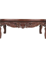 Handmade Carving Mahogany Finish Coffee Table