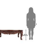 Handmade Carving Mahogany Finish Coffee Table