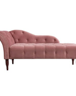 Bloomart Modernize Tufted Solid Wood Chaise Lounge Walnut Legs ( Pink )