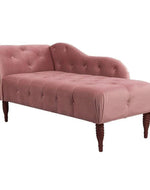 Bloomart Modernize Tufted Solid Wood Chaise Lounge Walnut Legs ( Pink )