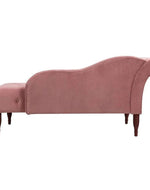Bloomart Modernize Tufted Solid Wood Chaise Lounge Walnut Legs ( Pink )
