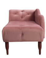 Bloomart Modernize Tufted Solid Wood Chaise Lounge Walnut Legs ( Pink )