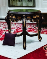 Graceful Carved Round Table in Premium Teak Wood