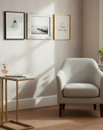 Bloomart Modern Golden Side Table with White Marble Finish  Laminated Top for Living Room