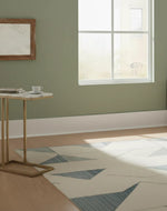 Bloomart Modern Golden Side Table with White Marble Finish  Laminated Top for Living Room