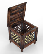 Beautiful Antique Wooden Stool with Storage for Living and Bedroom