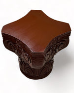 Bloomart Hand Carved Pedestal Style End Table Mango Wood