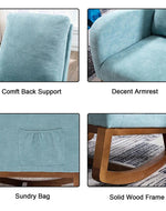 Wooden Glider Rocking Chair (Blue)
