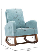 Wooden Glider Rocking Chair (Blue)