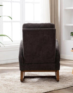 Bloomart Modern Recliner Rocking Chair with Curved Arms and Soft Velvet Fabric